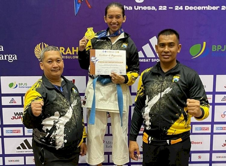 Atlet Karate Polres Kediri Raih Dua Medali di Kejuaraan Internasional Karate Championship 2023