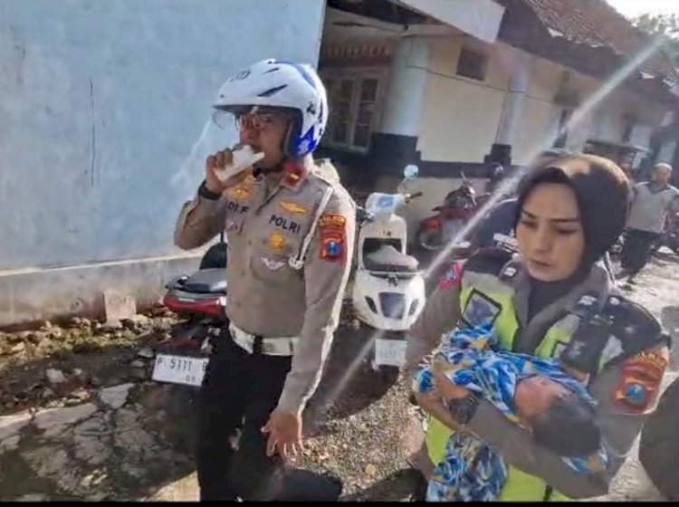 Gerak Cepat Polres Bondowoso Selamatkan Bayi di Depan SDN 3 Dabasah