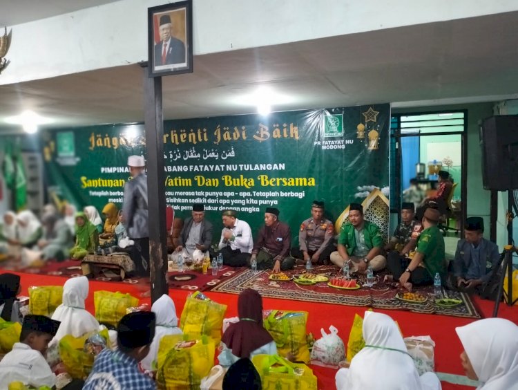 Anggota Polsek Tulangan Hadiri Santunan Yatim Piatu