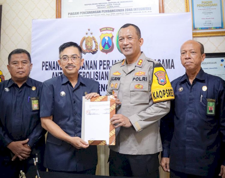 Polres Lumajang Tandatangani Perjanjian Kerjasama Dengan Pengadilan Agama