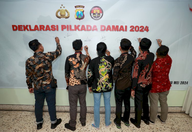 Jelang Pilkada Netizen Jawa Timur Bersama Polda Jatim Gelar Deklarasi