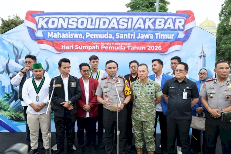 Momentum Sumpah Pemuda, 5.000 Mahasiswa dan Santri Gelar Konsolidasi Akbar di Mapolda Jatim